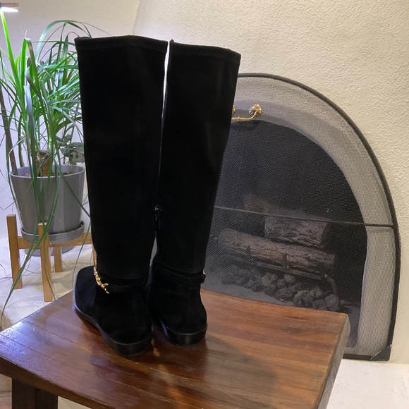 Sam Edelman Clive Riding Boots Suede Black size 7 - Picture 3 of 8